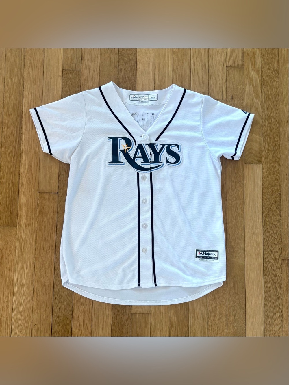 Rare Majestic Tampa Bay Rays Evan Longoria Jersey Women’s Cut Large Made In USA